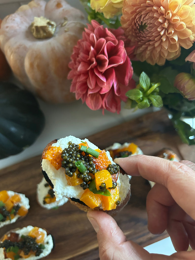 BUTTERNUT SQUASH, RICOTTA AND CAVIAR TOAST