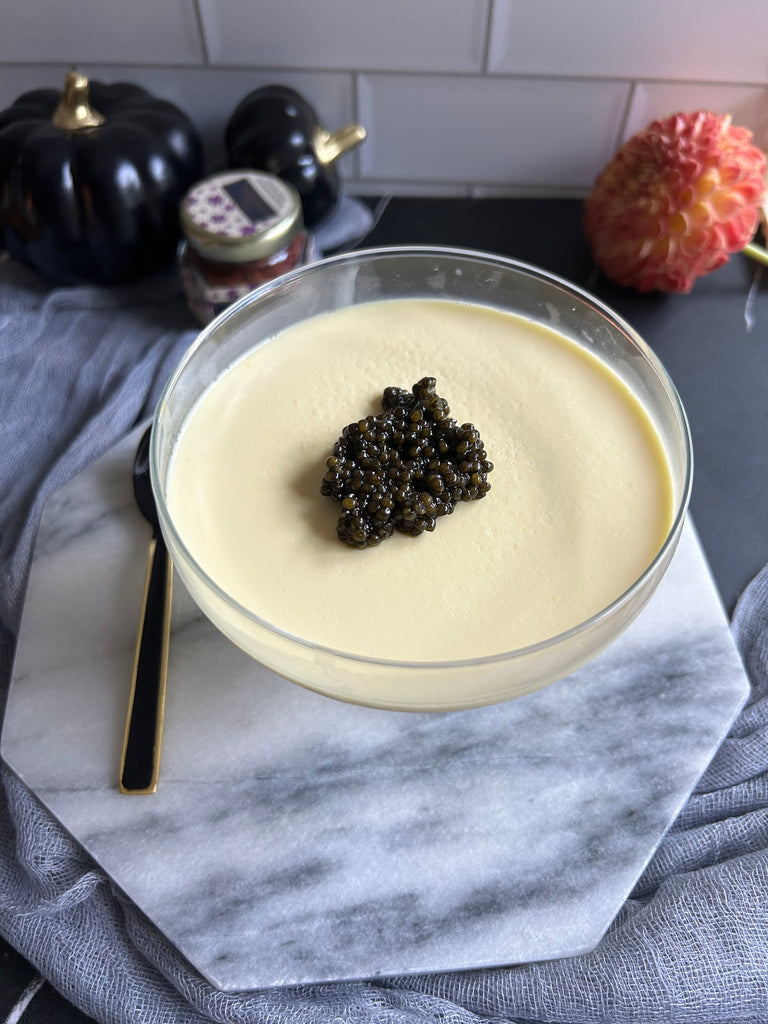 SAFFRON PANNA COTTA WITH CAVIAR