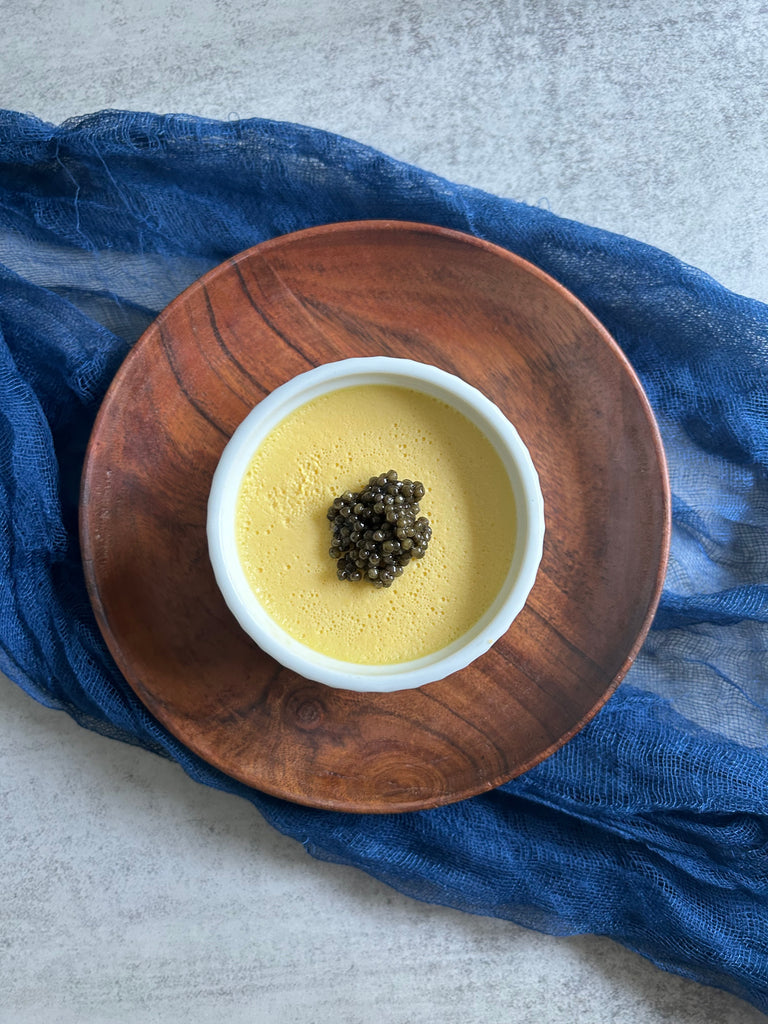 CORN CREMA TOPPED WITH CAVIAR