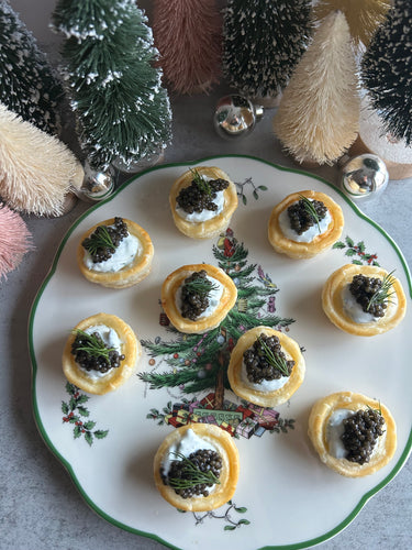 VOL AU VENTS FILLED WITH LEMONY DILL CREME FRAICHE AND CAVIAR